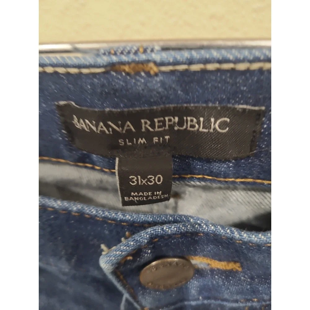 Banana Republic Slim Fit Men's SZ 31x30 med wash straight leg casual jeans norm